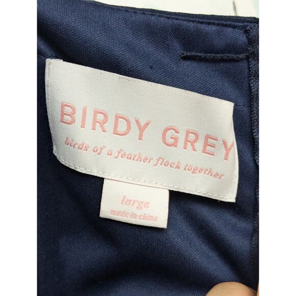 Birdy Grey Women's Size Large Grace Convertible Strap Maxi Dress Navy Blue Slit - Picture 7 of 10